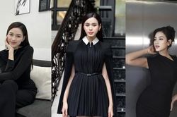 Từng thích mê sắc hồng, cớ sao Hoa hậu Đỗ Thị Hà dạo này chỉ mặc đồ đen toàn tập?