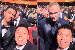 Haaland đượm buồn, Mbappe về sớm khi Messi nhận Quả bóng vàng