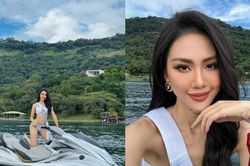 Bùi Quỳnh Hoa diện bikini, lướt sóng cực ngầu ở Miss Universe 2023