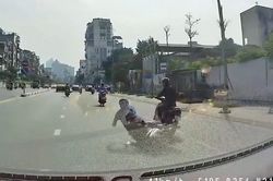 Tài xế ô tô bẻ lái 'xuất sắc' cứu mạng người đi xe máy