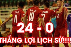 ĐT Việt Nam thắng 24-0 ngay trận ra quân, lập kỷ lục về chiến thắng đậm nhất lịch sử