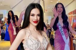 Chia tay tông màu trắng tinh khôi, Bùi Quỳnh Hoa khóa chặt tim fan với đầm hồng cánh sen xuyên thấu
