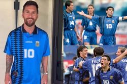 Messi cực ngầu với áo cũ của Argentina