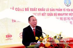Xuất khẩu lô sản phẩm tổ yến đầu tiên của Việt Nam sang Trung Quốc qua Cửa khẩu Quốc tế Hữu Nghị