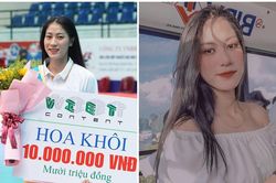 Hoàng Thị Kiều Trinh 'ẵm' danh hiệu hoa khôi bóng chuyền VĐQG 2023, dân mạng lại ngất ngây vì nhan sắc