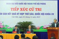 Phó Thủ tướng Trần Lưu Quang tiếp xúc cử tri huyện Cát Hải, Hải Phòng