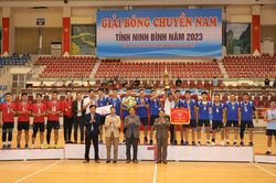 Đội tuyển huyện Nho Quan vô địch Giải Bóng chuyền nam tỉnh Ninh Bình năm 2023
