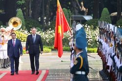 Thủ tướng Phạm Minh Chính chủ trì lễ đón chính thức Thủ tướng Cộng hòa Belarus Roman Golovchenko