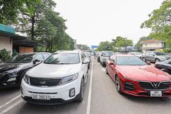 Hà Nội: Trung tâm đăng kiểm lại tái diễn 'ùn ứ', xe xếp hàng dài