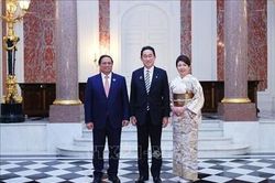 Thủ tướng Phạm Minh Chính và Trưởng đoàn các nước ASEAN dự chiêu đãi của Thủ tướng Nhật Bản