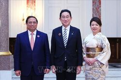Thủ tướng Phạm Minh Chính và Trưởng đoàn các nước ASEAN dự chiêu đãi của Thủ tướng Nhật Bản