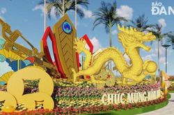 Lắp đặt tượng, mô hình linh vật rồng đón Tết Giáp Thìn