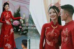 Chu Thanh Huyền đằm thắm, dịu dàng trong ngày trọng đại, Quang Hải liên tục có cử chỉ tình cảm