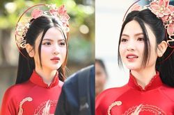 Cô dâu Chu Thanh Huyền xinh đẹp đằm thắm xuất hiện trước giờ ăn hỏi với Quang Hải