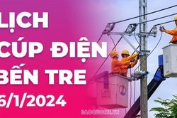 Lịch cúp điện Bến Tre hôm nay ngày 6/1/2024