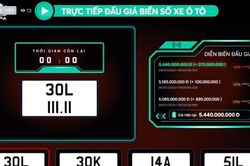 Đấu giá biển số sáng 8/1: Biển ngũ quý 1 của Hà Nội giá 5,44 tỷ đồng