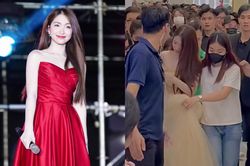 Mặc đội ngũ an ninh vây kín bảo vệ, Hòa Minzy vẫn bất chấp 'vượt rào' vì fan