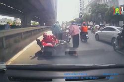 Xe tải chèn ngã xe máy, cơ quan điều tra vào cuộc
