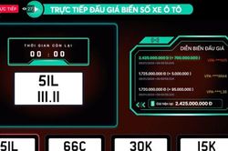 Đấu giá biển số sáng 9/1: Biển ngũ quý 1 của TP.HCM chốt giá 2,425 tỷ đồng