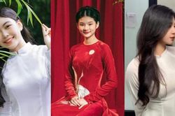 Những 'nữ thần áo dài' tuổi teen: Con gái Mạnh Trường đẹp dịu dàng