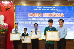 Nghệ An khen thưởng các vận động viên đạt thành tích cao tại các giải thể thao quần chúng toàn quốc