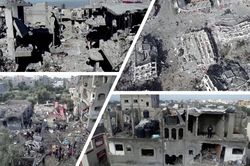 Hình ảnh Dải Gaza đổ nát, hoang tàn sau 100 ngày xung đột Israel - Hamas