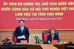 Chủ tịch Quốc hội Vương Đình Huệ làm việc với Ban Thường vụ Tỉnh ủy Thái Bình