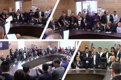 Cận cảnh người thân xông vào Ủy ban Quốc hội Israel yêu cầu nhanh chóng giải thoát con tin