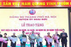 Hoài Đức: Trao Huy hiệu Đảng tặng 106 đảng viên đợt 3-2