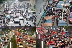 Đường phố Hà Nội tắc không lối thoát cả ngày lẫn đêm khi Tết cận kề