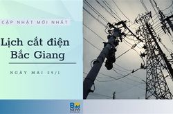 Lịch cắt điện Bắc Giang ngày mai 29/1 thông báo mới nhất