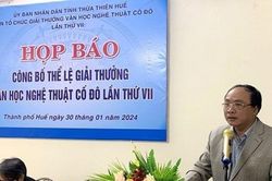 Công bố thể lệ giải thưởng văn học nghệ thuật Cố đô Huế lần thứ VII
