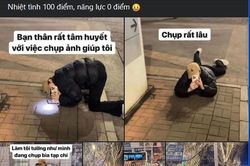 Nhờ bạn thân chụp ảnh, cô gái liền xem xét lại tình nghĩa