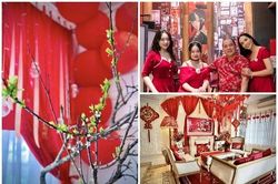 Bên trong biệt thự đỏ rực đón Tết của siêu mẫu Thúy Hạnh