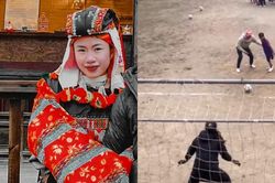 Thanh Nhã gây sốt khi diện trang phục dân tộc, sắm vai 'thủ môn bất đắc dĩ' trước Tết Nguyên Đán