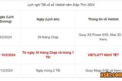 Xổ số Vietlott nghỉ Tết Nguyên đán năm 2024 ngày nào?
