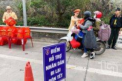 Cảnh sát giao thông Thái Nguyên 'tiếp sức' cho người dân về quê đón Tết