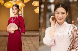 Hoa hậu Đỗ Thị Hà khéo chọn phụ kiện cầm tay để có bộ ảnh áo dài Tết đẹp miễn chê