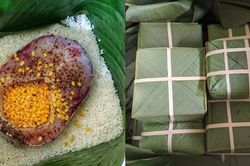 Nếu ngán bánh chưng nhân thịt, bạn có thể thử đổi vị sang bánh chưng nhân cá