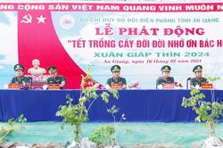 Bộ đội Biên phòng tỉnh An Giang phát động 'Tết trồng cây, đời đời nhớ ơn Bác Hồ' năm 2024