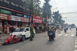 Xe taxi tông hàng loạt phương tiện đứng chờ đèn đỏ, nhiều người nhập viện
