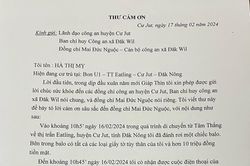 Đắk Nông: Người dân gửi thư cảm ơn cán bộ Công an xã biên giới Đắk Wil có việc làm nhân văn vì Nhân dân phục vụ