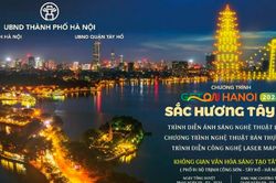 Trình diễn ánh sáng tại sự kiện 'Du lịch Hà Nội chào 2024'