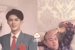 Series 'nhan sắc thời trai trẻ của bố'', chấp hết các app chỉnh ảnh