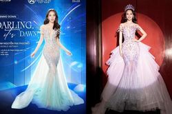 Váy dạ hội diện đêm Chung kết Miss World của Mai Phương thay đổi so với bản gốc