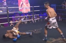Bị khiêu khích, nhà vô địch Việt Nam ra đòn chớp nhoáng hạ đo ván võ sĩ 'sát thủ thầm lặng' trong 10 giây