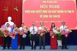 Bạc Liêu: Công bố quyết định điều động, bổ nhiệm, luân chuyển hàng loạt cán bộ