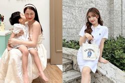 Hòa Minzy tự nhận 'ngoan, xinh yêu của anh' sau khi con trai qua Úc thăm bố