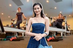 Hoa hậu Ý Nhi tập thể thao, siết body, phát tín hiệu thi Miss World?