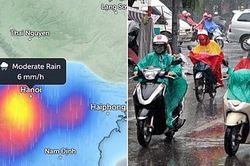 Không khí lạnh về khiến miền Bắc giảm gần 10 độ C, Hà Nội vừa mưa vừa rét